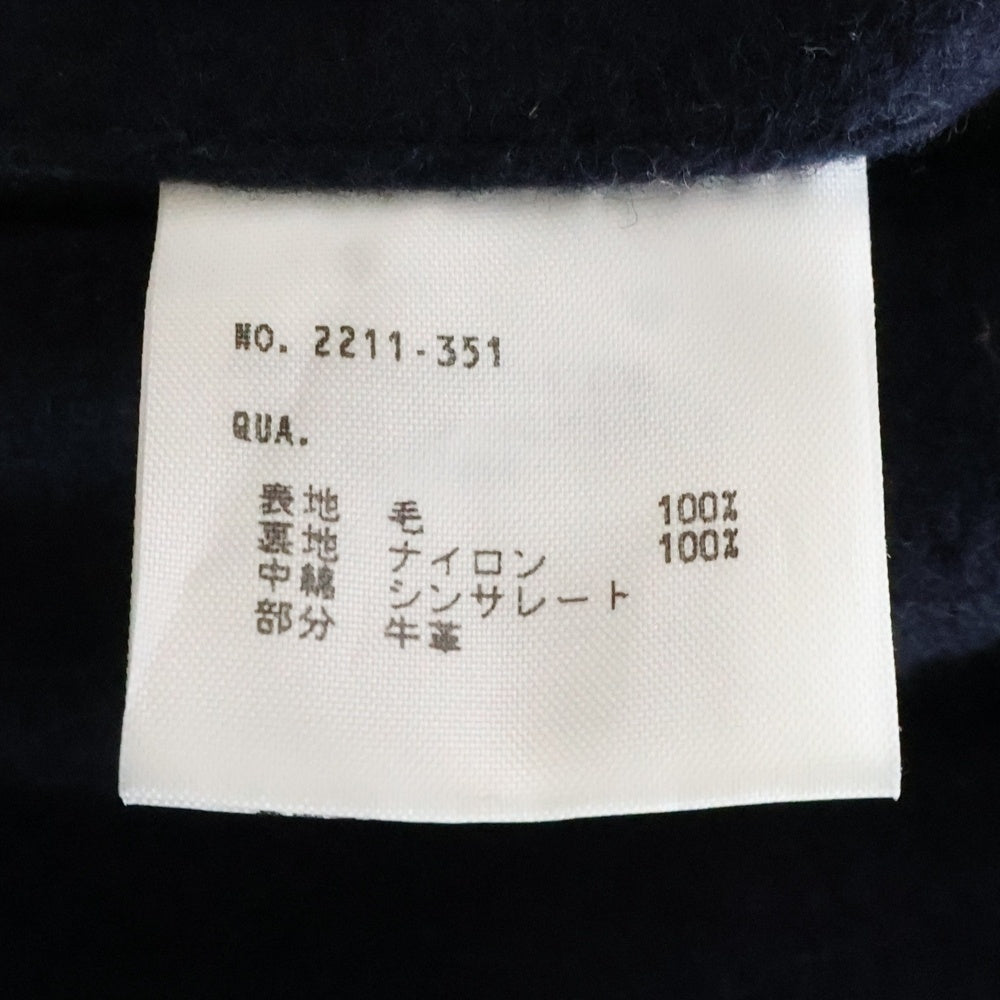 LAD MUSICIAN(ラッドミュージシャン) アームレザー切り替え スタジャン ブルゾン ブラック/ネイビー 2211-351