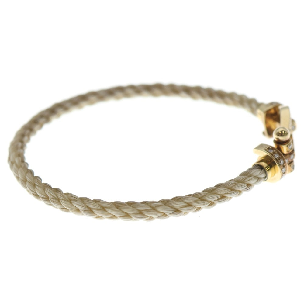 FRED(フレッド) K18YG フォース10 LM スチールケーブル PAVEダイヤ ブレスレット ゴールド/ホワイト