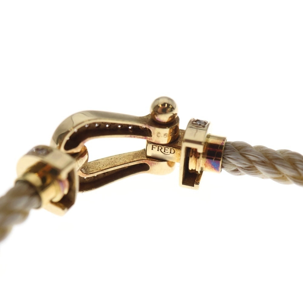 FRED(フレッド) K18YG フォース10 LM スチールケーブル PAVEダイヤ ブレスレット ゴールド/ホワイト