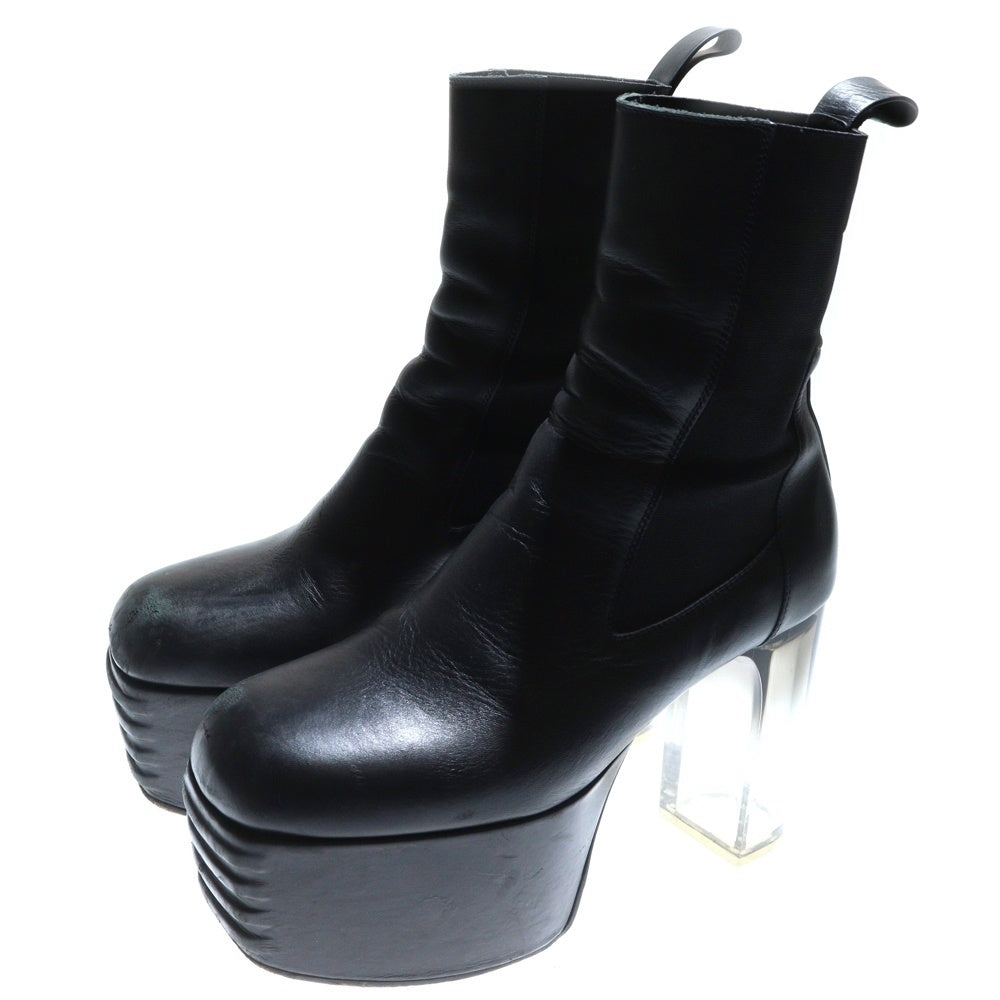 Rick Owens(リックオウエンス) KISS BOOTS キス ブーツ グラデーションクリアヒール レザーブーツ ブラック