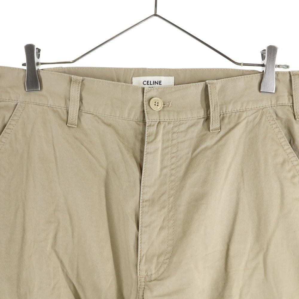 CELINE(セリーヌ) 24SS Cotton Linen Cargo Pants コットンリネンカーゴパンツ ミドルライズカーゴパンツ ベージュ 2Z603219I