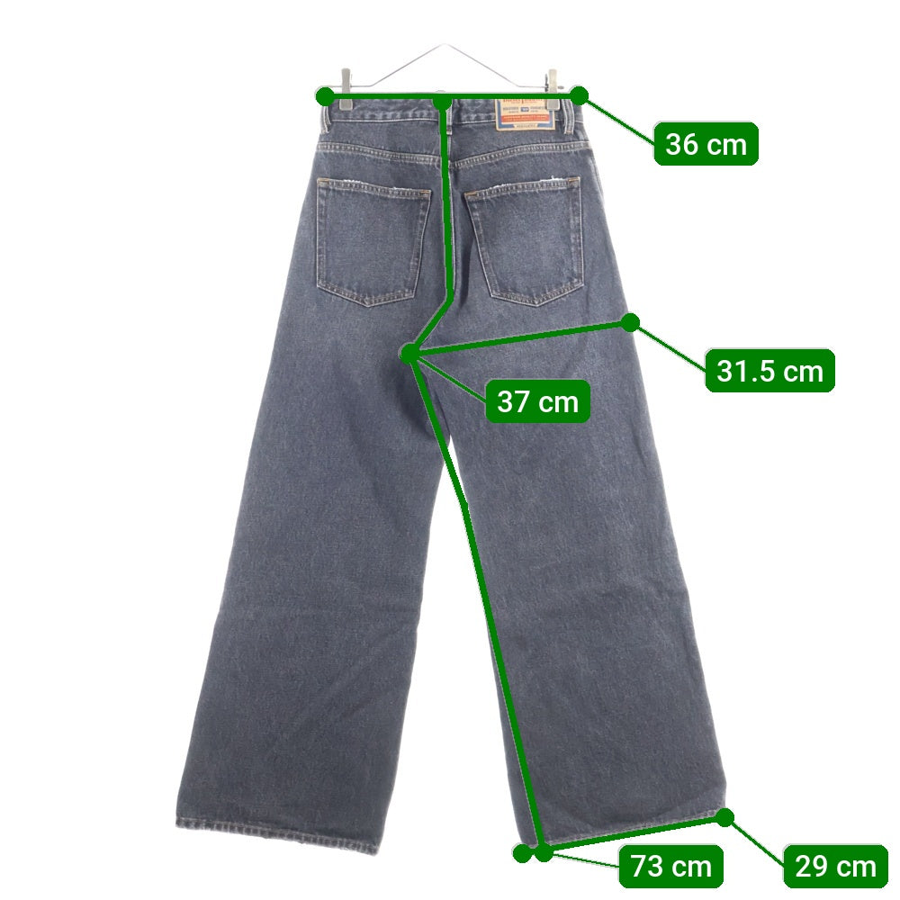 DIESEL(ディーゼル) Relaxed Jeans D-Sire ダメージ加工 ワイドデニムパンツ ブラック 007F6