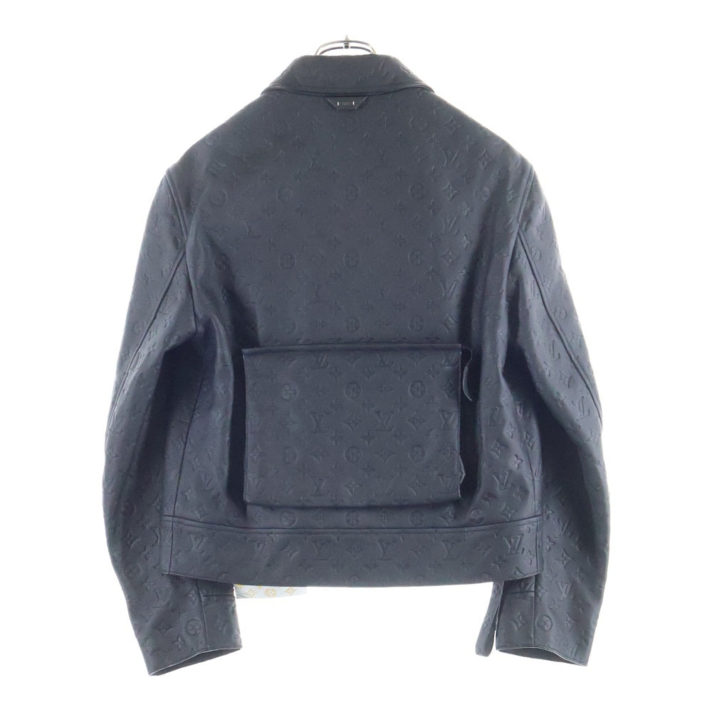 LOUIS VUITTON(ルイヴィトン) 23SS Monogram Embossed Utility Jacket モノグラム レザージャケット ブラック HIL46EQXS
