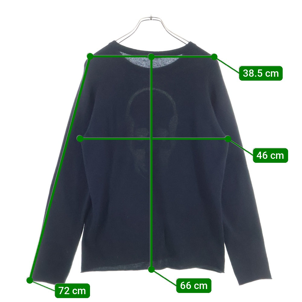 lucien pellat-finet(ルシアンペラフィネ) スカル カシミヤニット ニットセーター ブラック