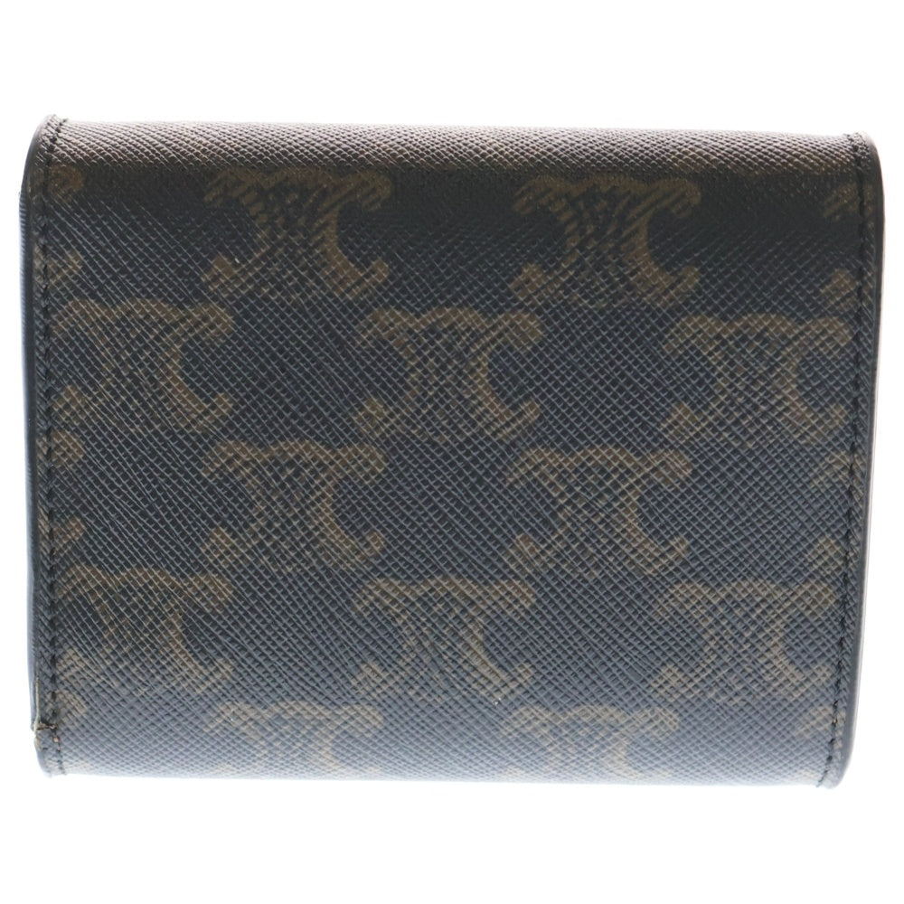CELINE(セリーヌ) トリオンフ PVCレザースモールフラップウォレット 財布 ブラウン