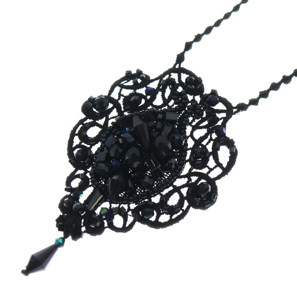 UNDERCOVER(アンダーカバー) ガラス装飾 ブローチネックレス ブラック