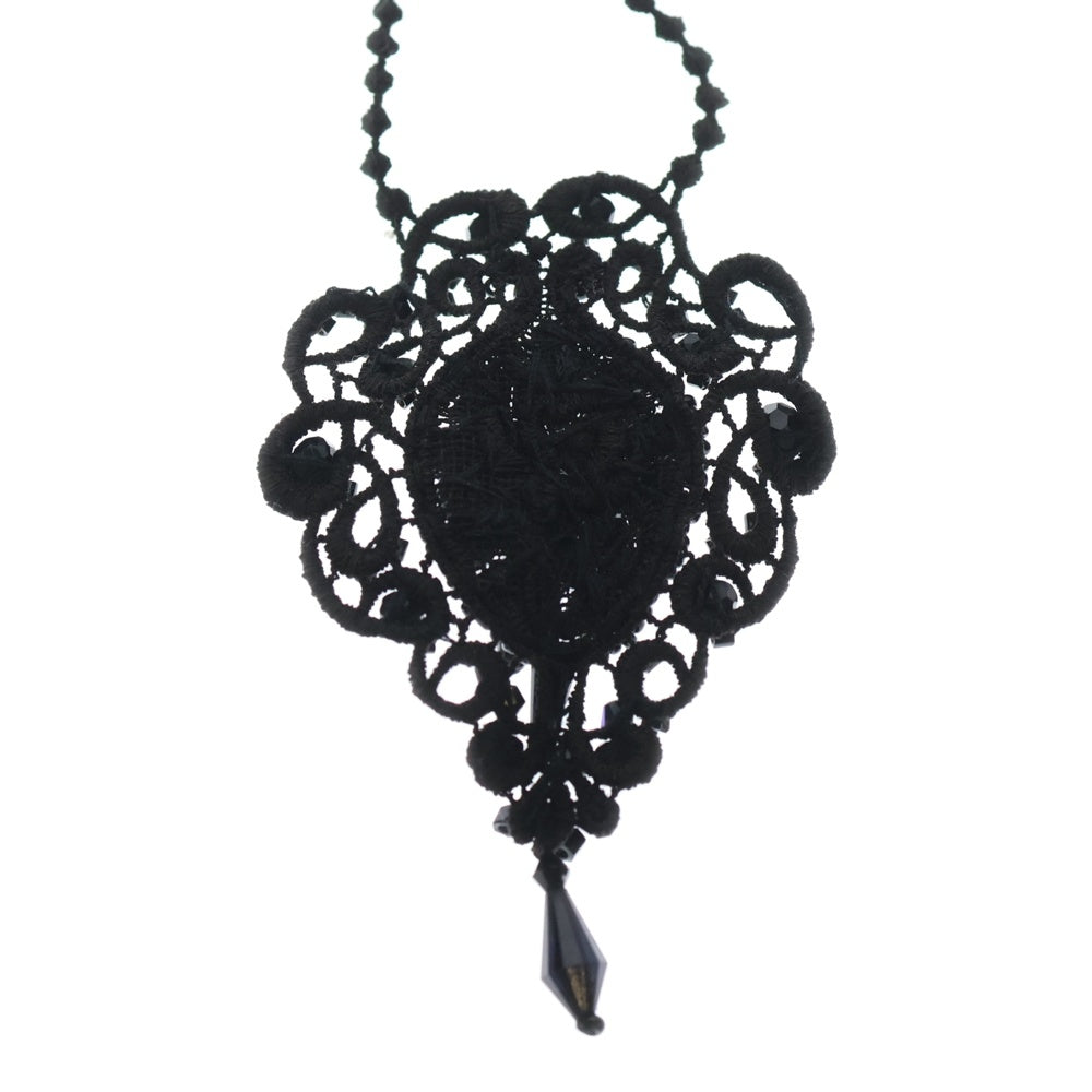 UNDERCOVER(アンダーカバー) ガラス装飾 ブローチネックレス ブラック UC1E1NO4