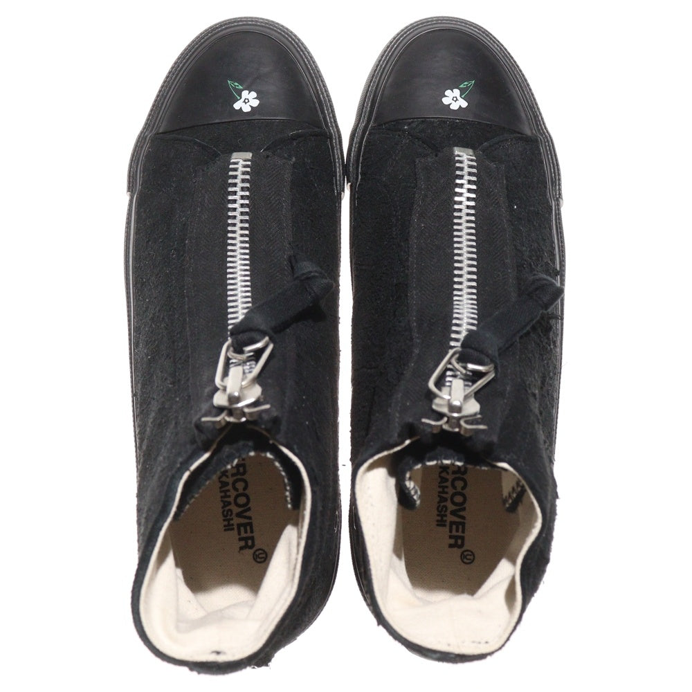 UNDERCOVER(アンダーカバー) 25SS ディアスキン センタージップ ハイカット スエードスニーカー ブラック UC1E4F04