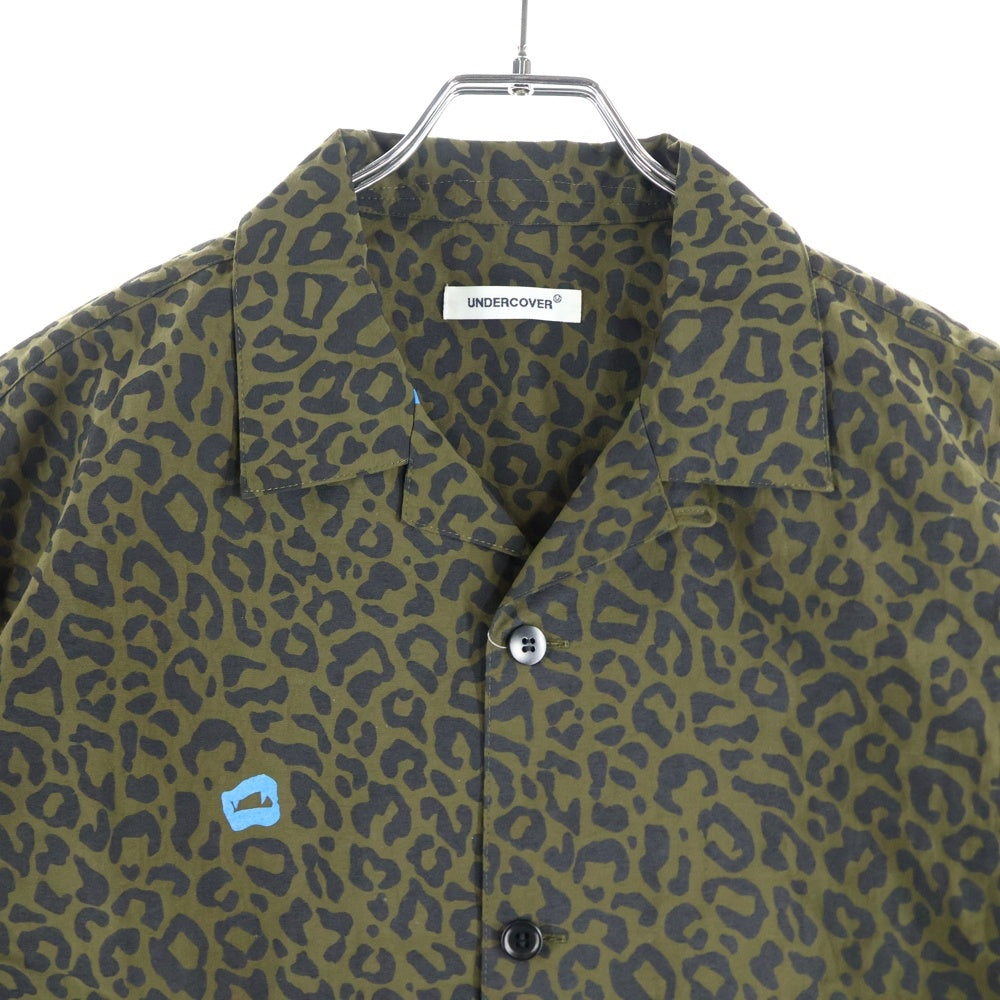 UNDERCOVER(アンダーカバー) 25SS レオパード総柄 ポプリン半袖シャツ グリーン UP1E4409-1