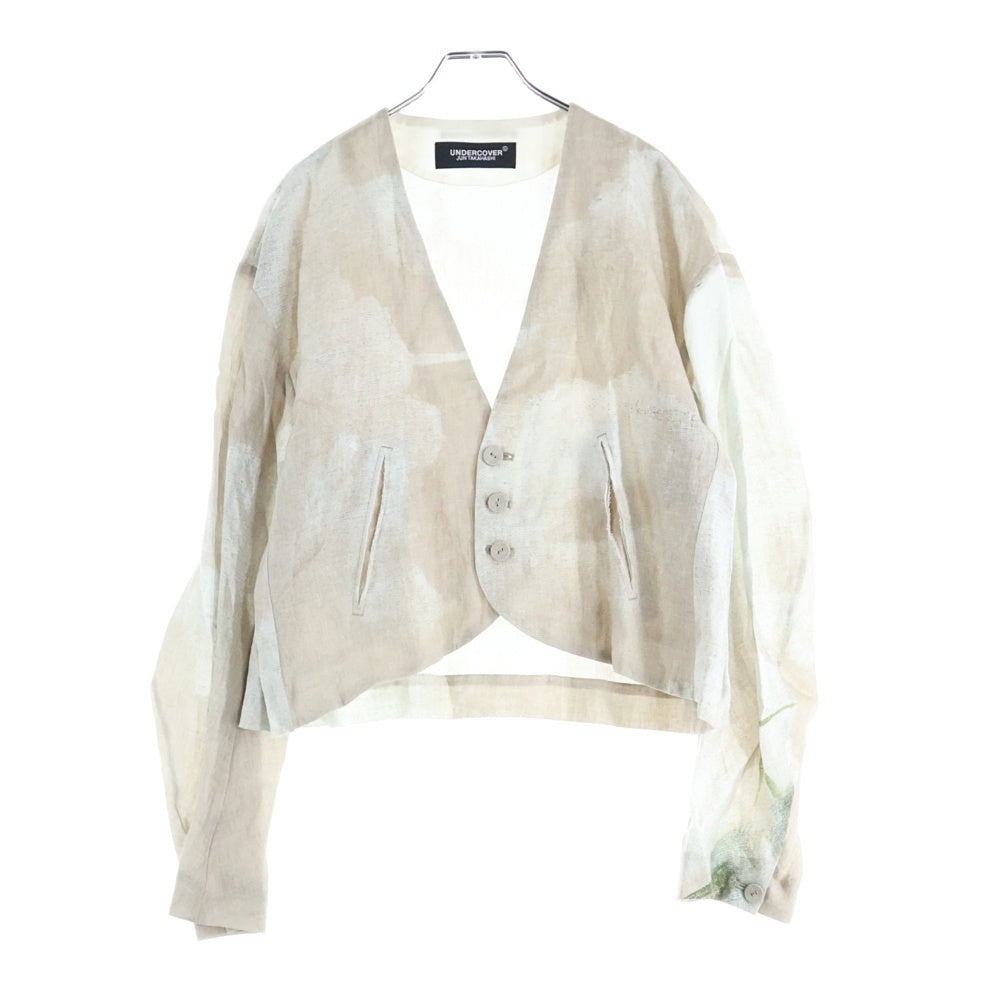 UNDERCOVER(アンダーカバー) 25SS ノーカラー リネン シングルテーラードジャケット ベージュ UC1E4107