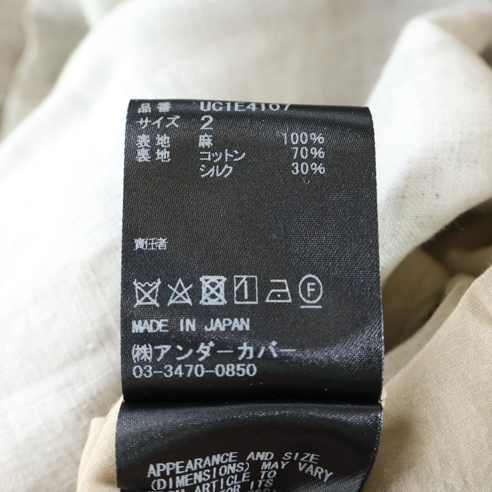 UNDERCOVER(アンダーカバー) 25SS ノーカラー リネン シングルテーラードジャケット ベージュ UC1E4107