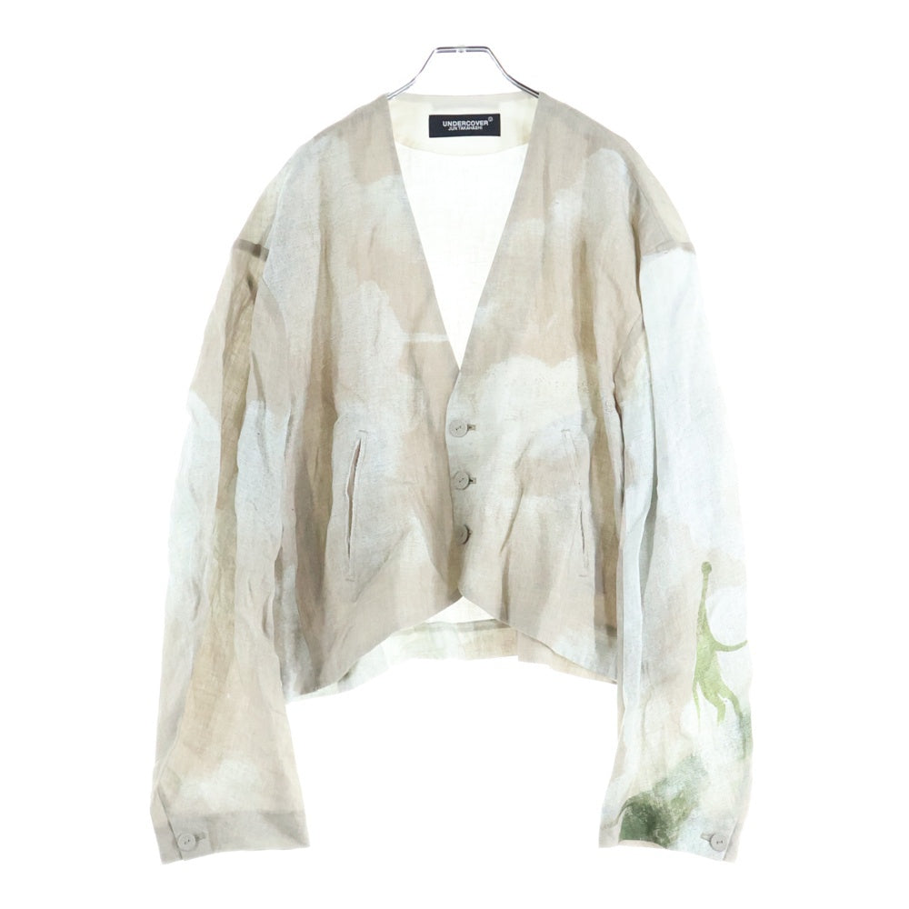 UNDERCOVER ノーカラージャケット UNDERCOVER(アンダーカバー) 25SS ノーカラー リネン シングル