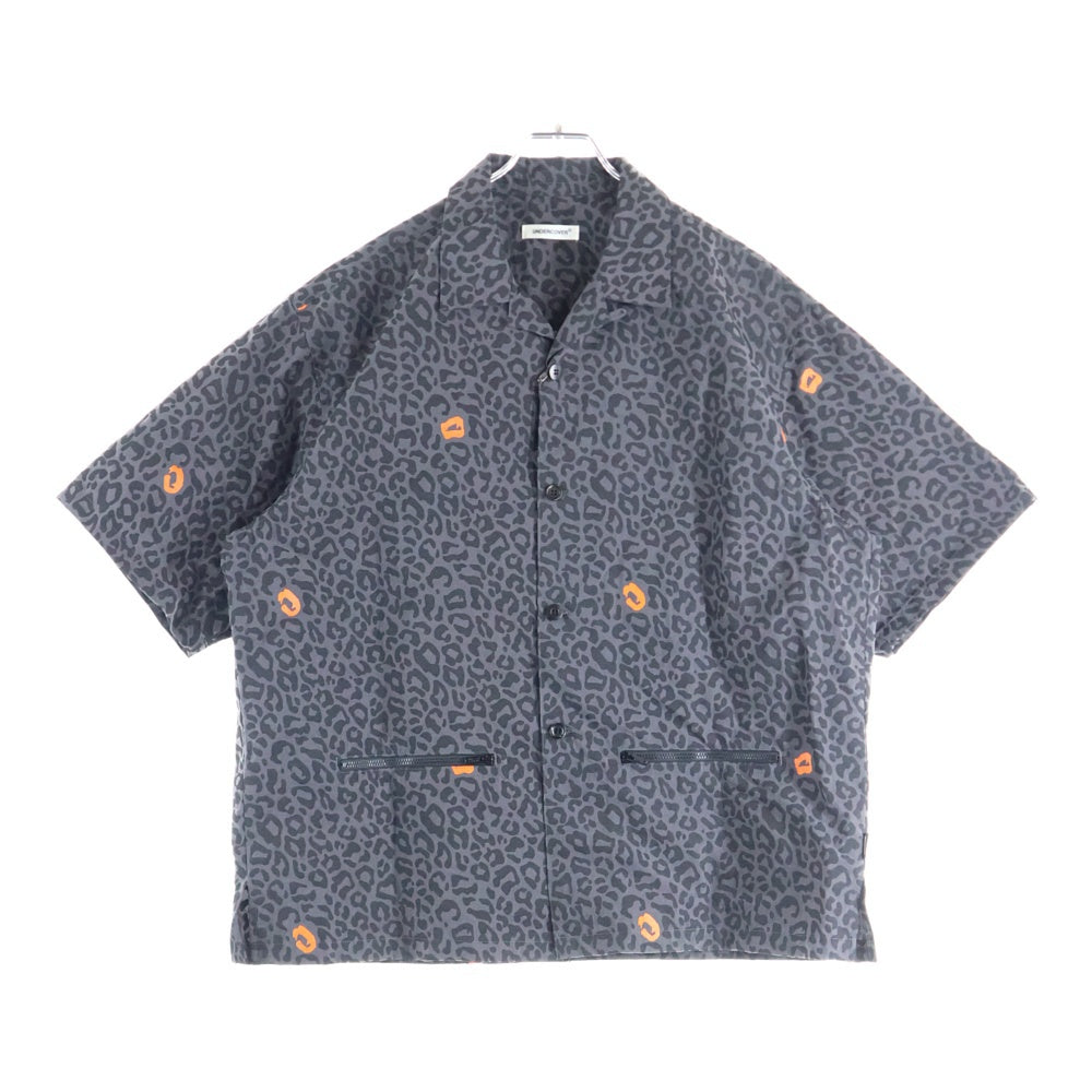 UNDERCOVER(アンダーカバー) 25SS レオパード総柄 ポプリン半袖シャツ ブラック UP1E4409-1