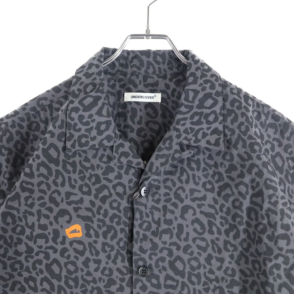 UNDERCOVER(アンダーカバー) 25SS レオパード総柄 ポプリン半袖シャツ ブラック UP1E4409-1