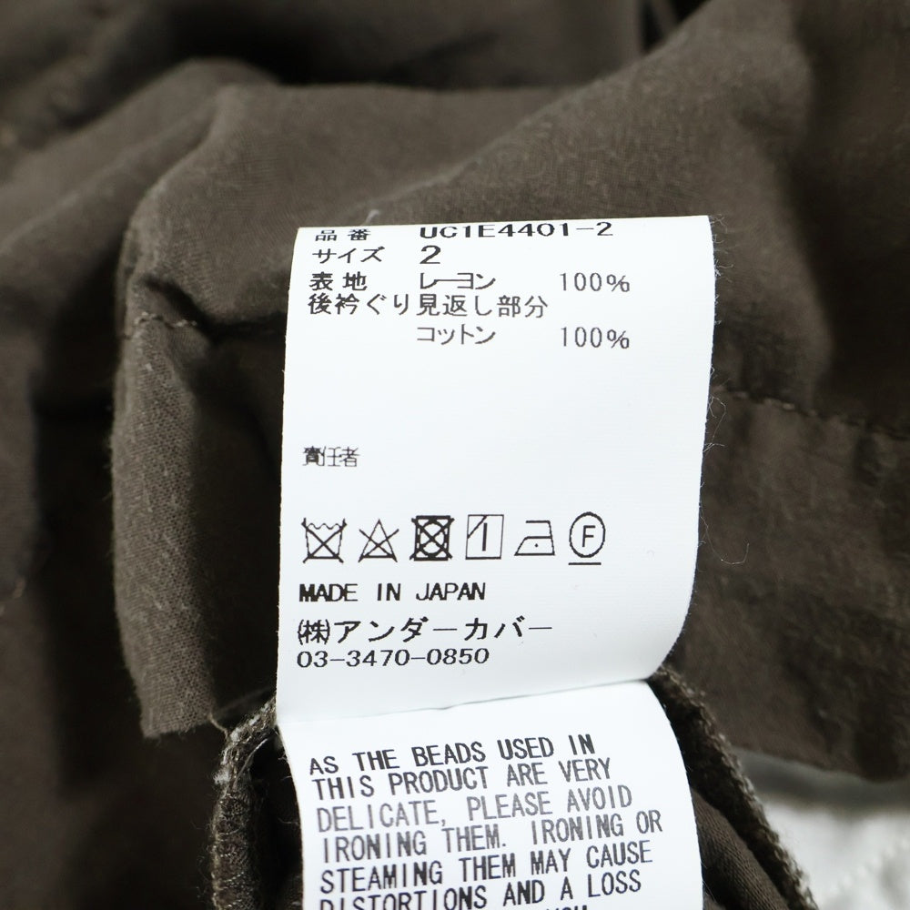 UNDERCOVER(アンダーカバー) 25SS 半袖開襟シャツ オープンカラーシャツ オリーブ UC1E4401-2