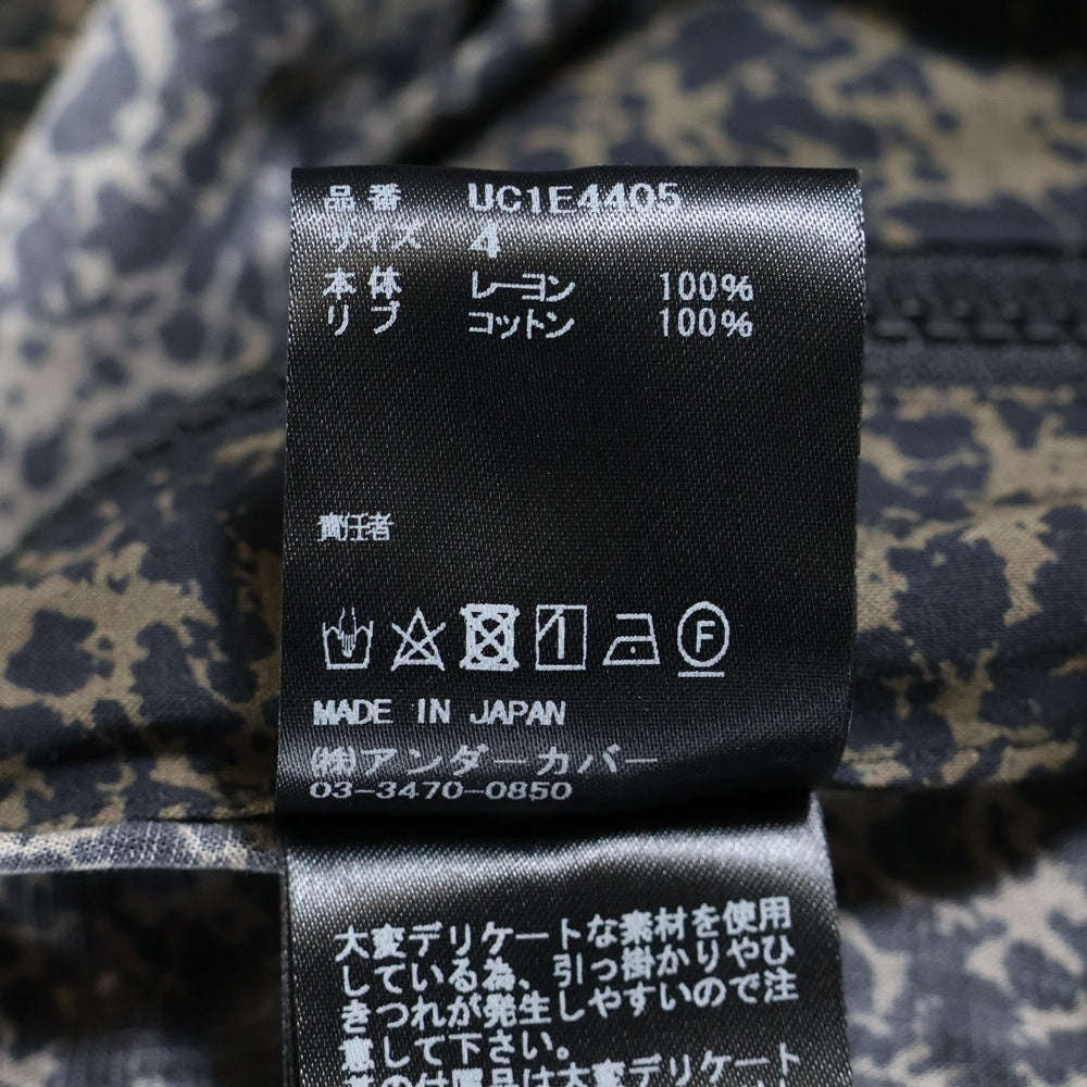 UNDERCOVER(アンダーカバー) 25SS 総柄 レーヨン半袖開襟シャツ オープンカラーシャツ ブラック UC1E4405