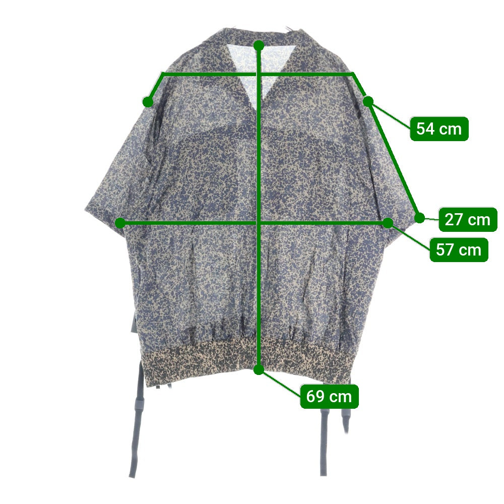 UNDERCOVER(アンダーカバー) 25SS 総柄 レーヨン半袖開襟シャツ オープンカラーシャツ ブラック UC1E4405