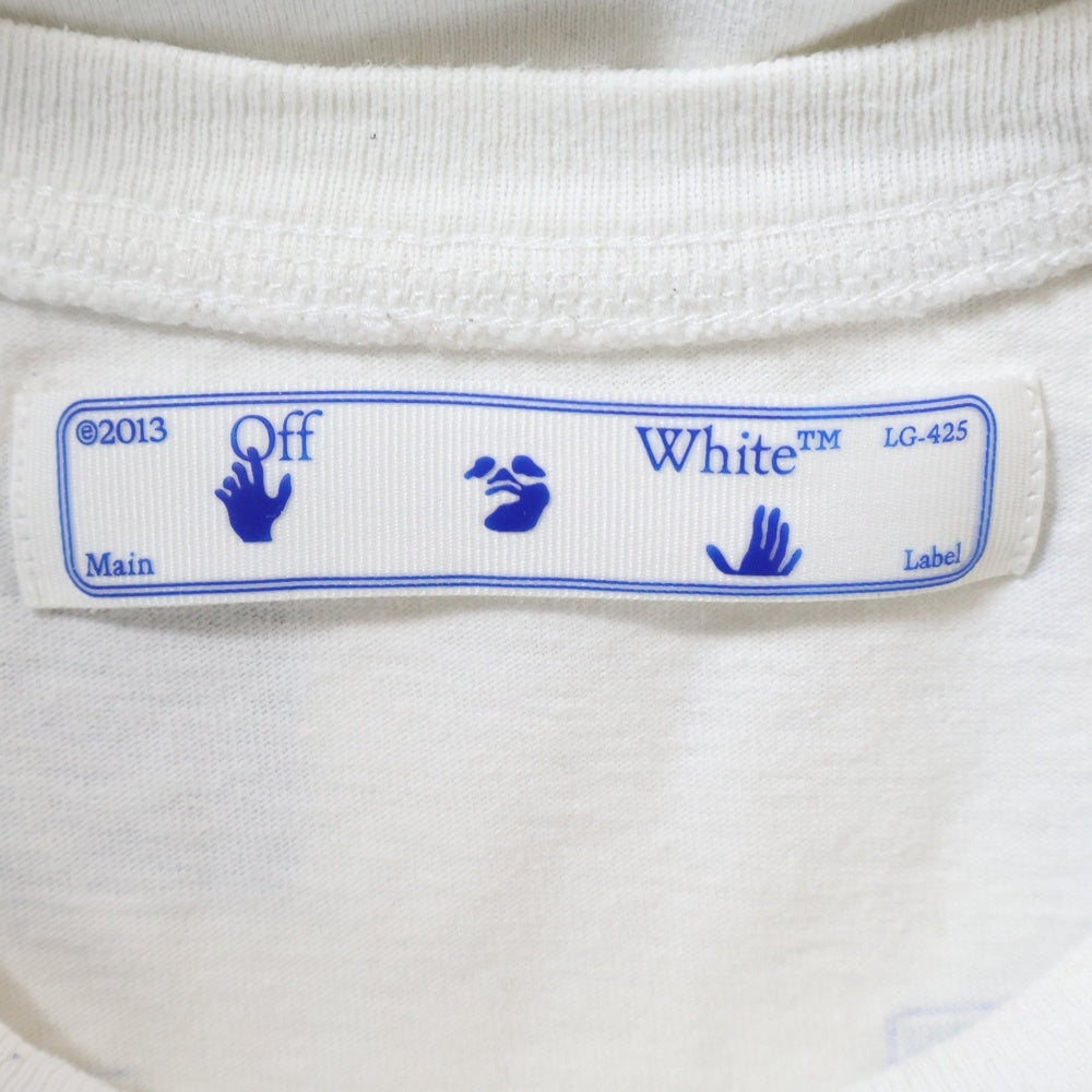 OFF-WHITE(オフホワイト) プリントデザイン 長袖Tシャツ ロンT カットソー ホワイト OMAB001E20JER005
