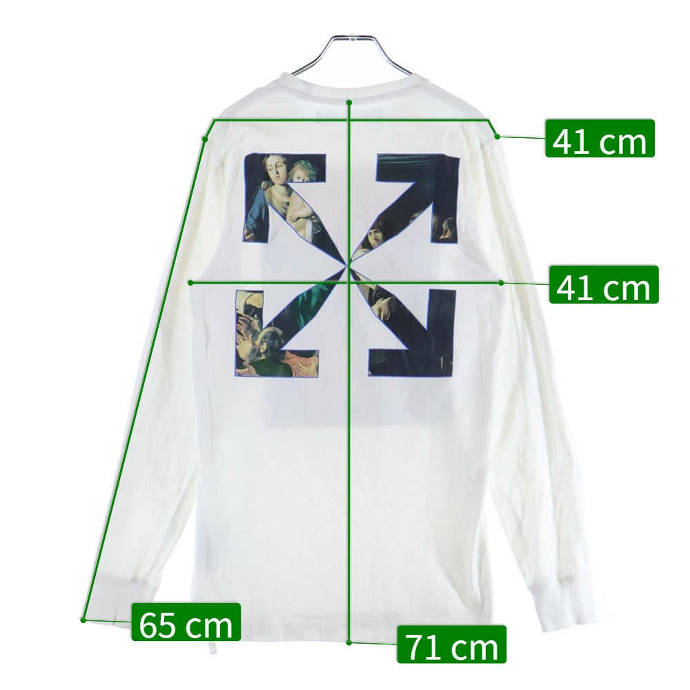 OFF-WHITE(オフホワイト) プリントデザイン 長袖Tシャツ ロンT カットソー ホワイト OMAB001E20JER005