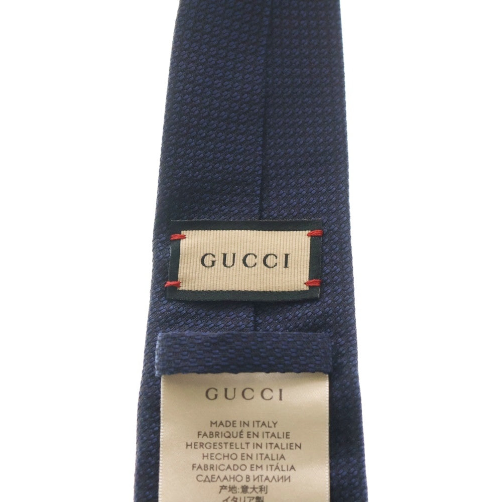 GUCCI(グッチ) ビー刺繍 シェリーライン ネクタイ ネイビー 456510