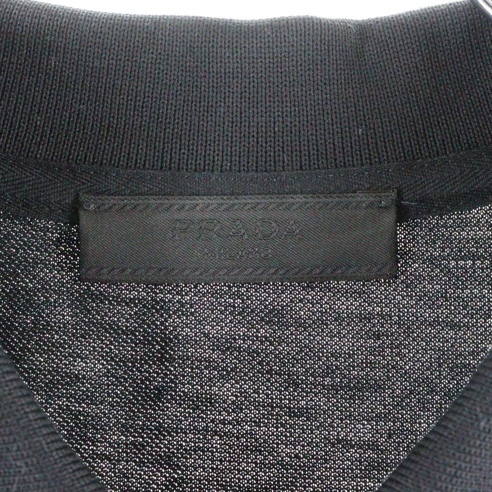 PRADA(プラダ) トライアングルロゴ ポロシャツ 半袖開襟シャツ ブラック UNJ444 SWE0 XGS