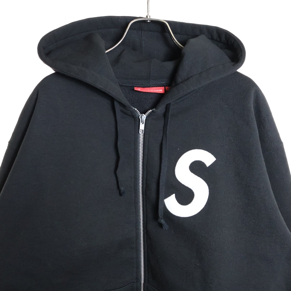 SUPREME(シュプリーム) 24AW S Logo Zip Up Hooded Sweatshirt Sロゴ ジップアップフーディー パーカー ブラック