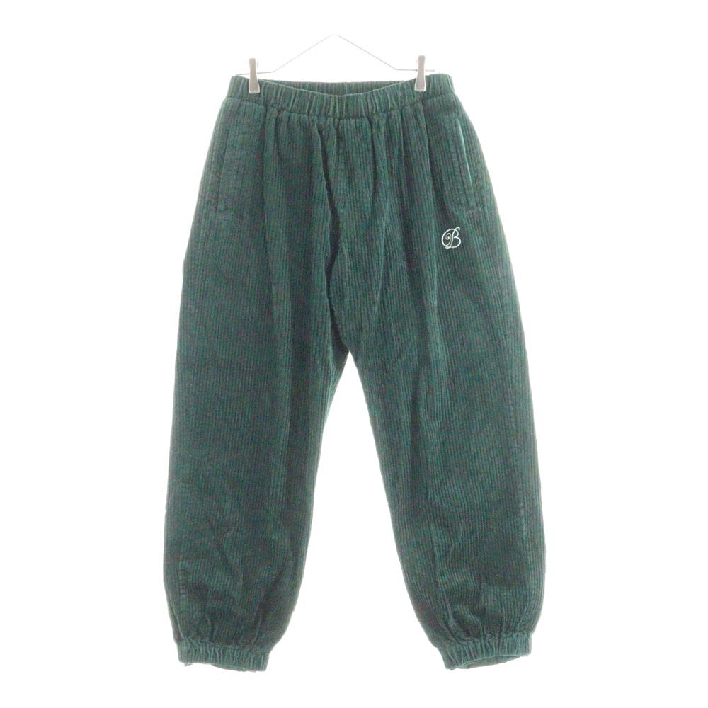 THE BLACK EYE PATCH(ブラックアイパッチ) B EMBLEM CORDUROY PANTS ロゴ刺繍 コーデュロイパンツ ジョガーパンツ グリーン
