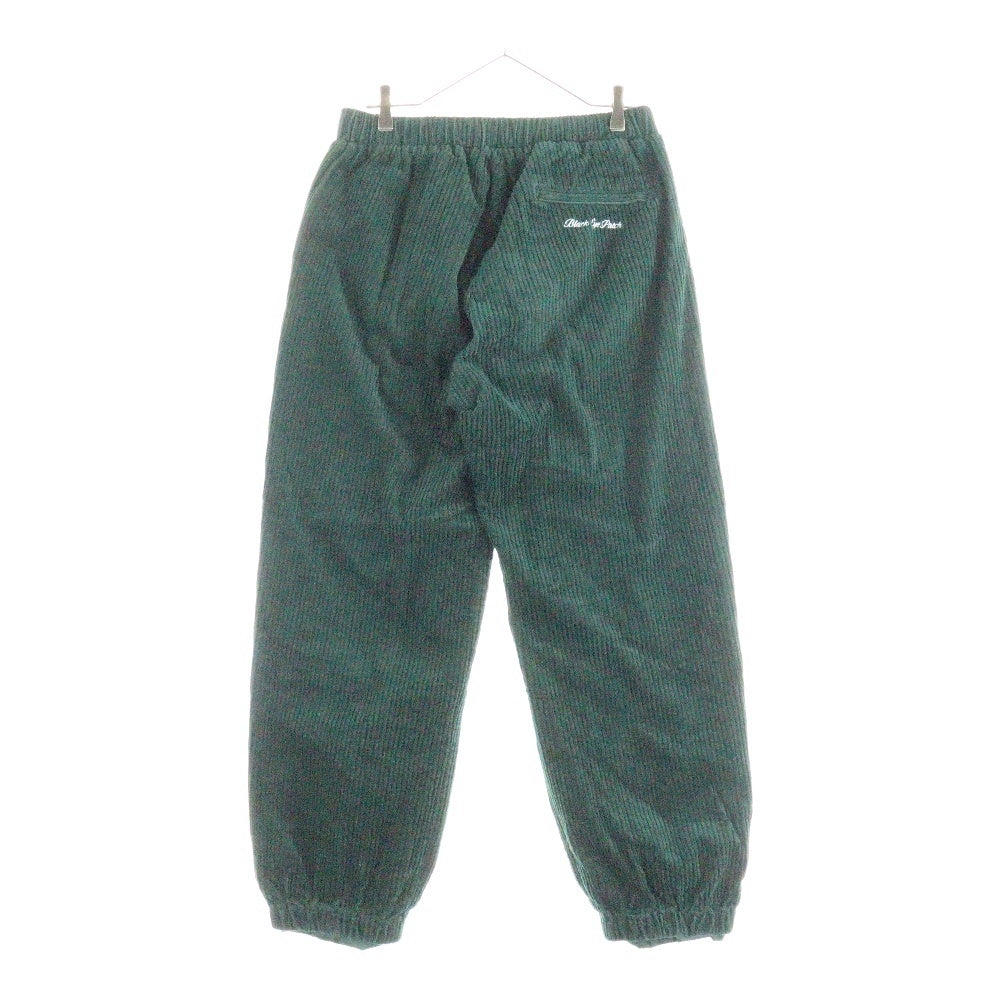 THE BLACK EYE PATCH(ブラックアイパッチ) B EMBLEM CORDUROY PANTS ロゴ刺繍 コーデュロイパンツ ジョガーパンツ グリーン
