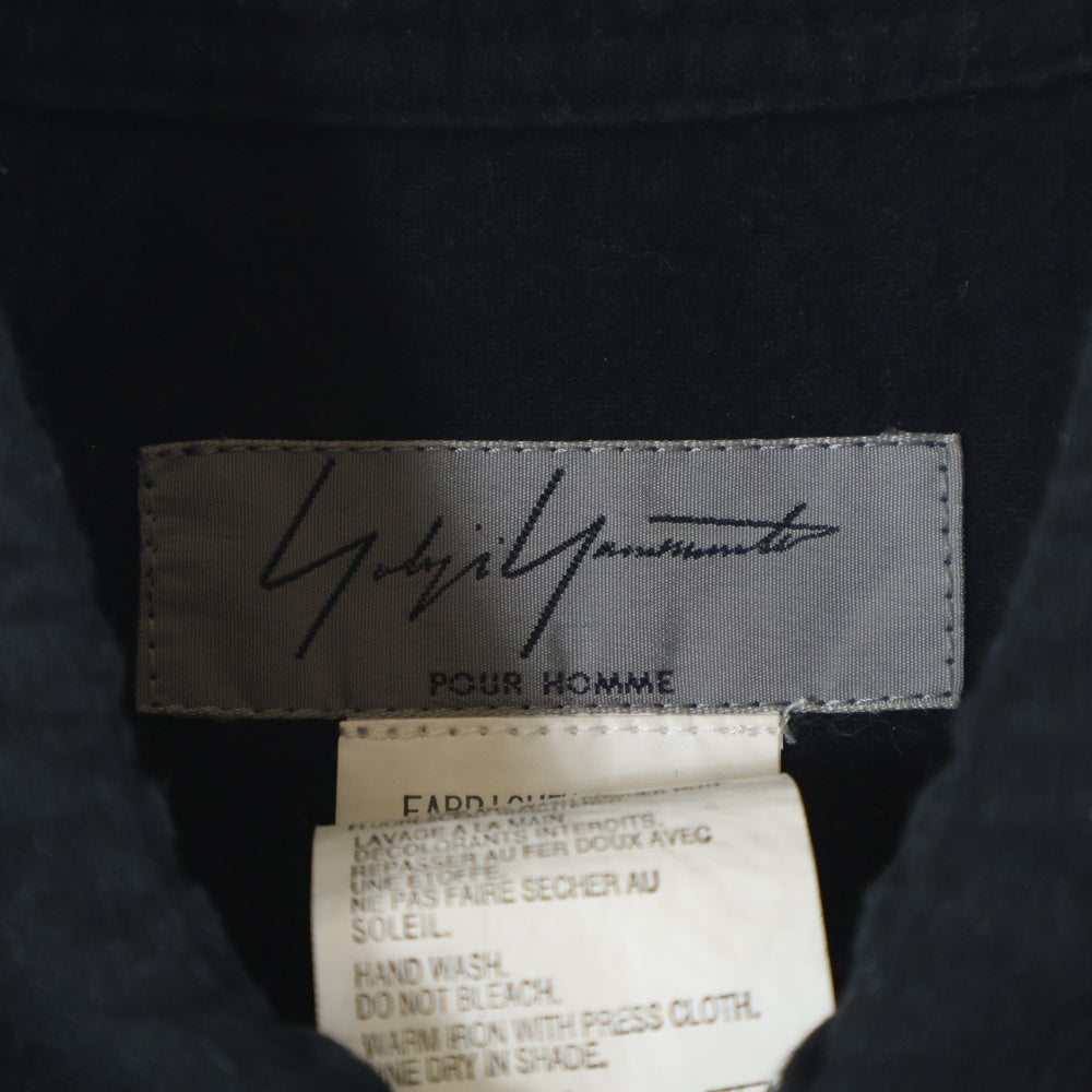 Yohji Yamamoto POUR HOMME(ヨウジヤマモト プールオム) 長袖シャツ コットンシャツ ブラック HE-B01-038