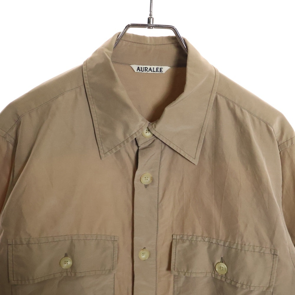 AURALEE(オーラリー) SILK COTTON CLOTH BIG SHIRTS シルクコットン ビックシャツ オーバーサイズシャツ ベージュ A20SS01SL
