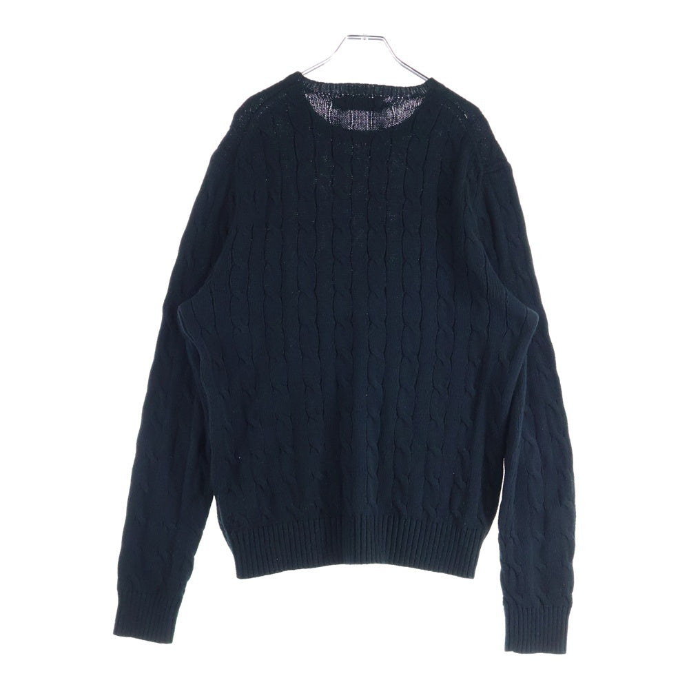 POLO RALPH LAUREN(ポロラルフローレン) ワンポイント刺繍 ケーブルニット セーター ブラック