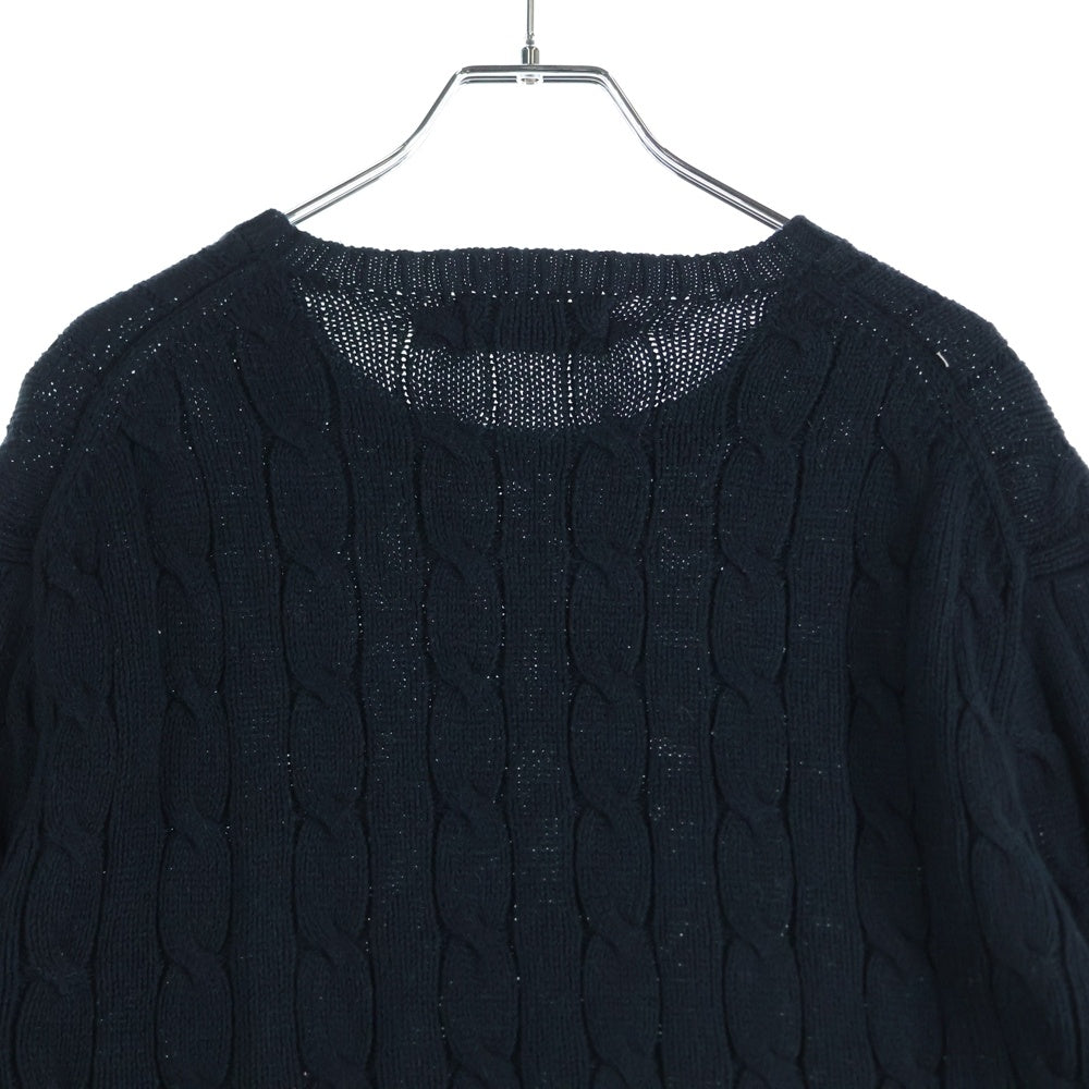 POLO RALPH LAUREN(ポロラルフローレン) ワンポイント刺繍 ケーブルニット セーター ブラック