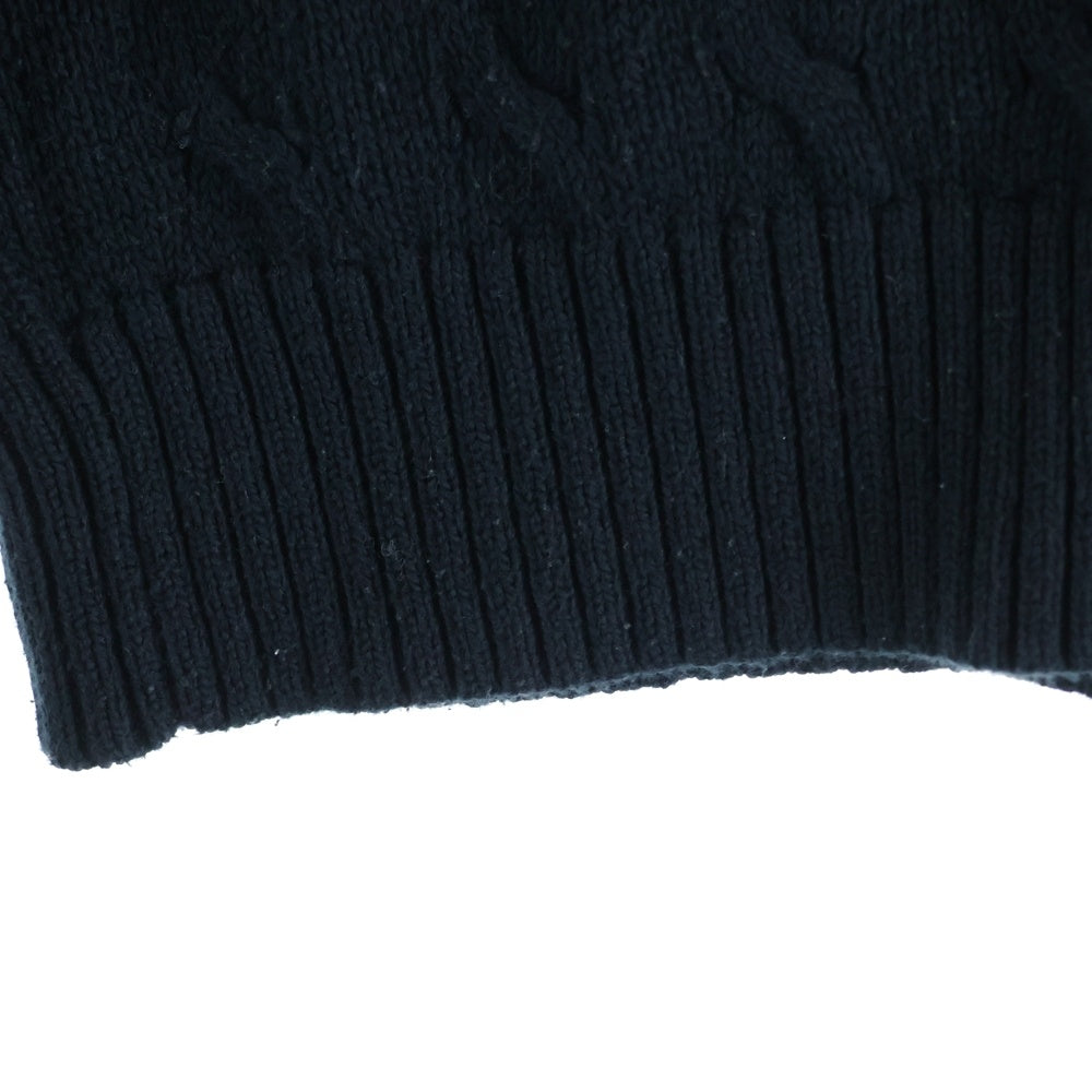 POLO RALPH LAUREN(ポロラルフローレン) ワンポイント刺繍 ケーブルニット セーター ブラック