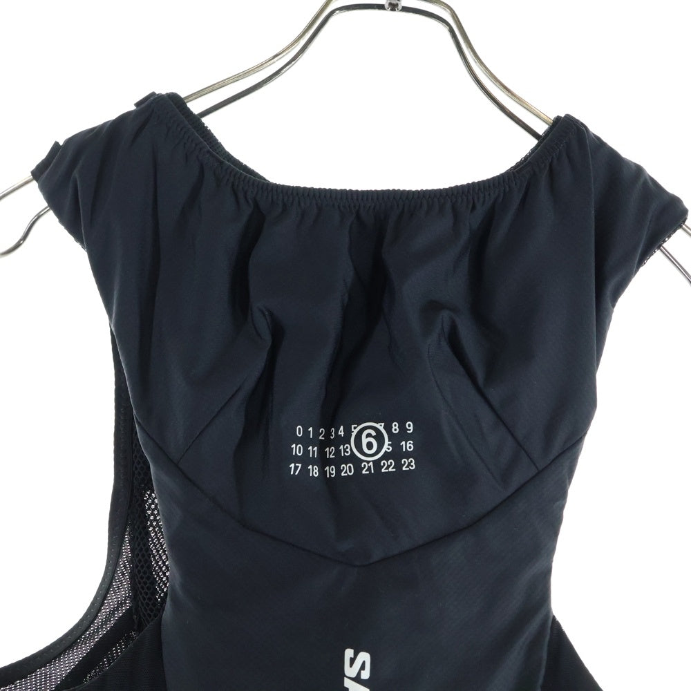 MM6 Maison Margiela(エムエムシックスメゾンマルジェラ) 23SS ×SALOMON サロモン ロゴプリント メッシュベスト ブラック S62FB0049