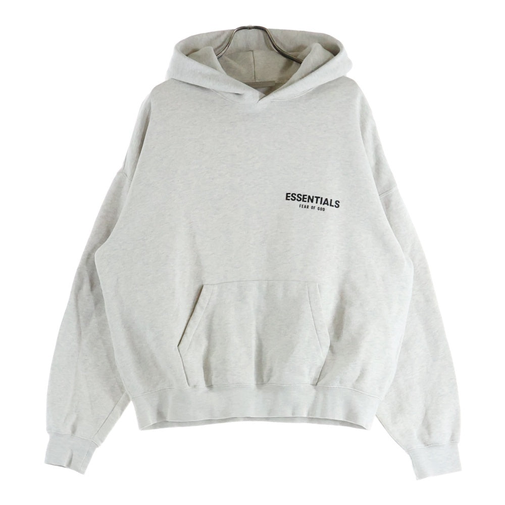 ESSENTIALS FEAR OF GOD(エッセンシャル フィアオブゴッド) フロッキー ロゴプリント プルオーバーパーカー フーディ グレー