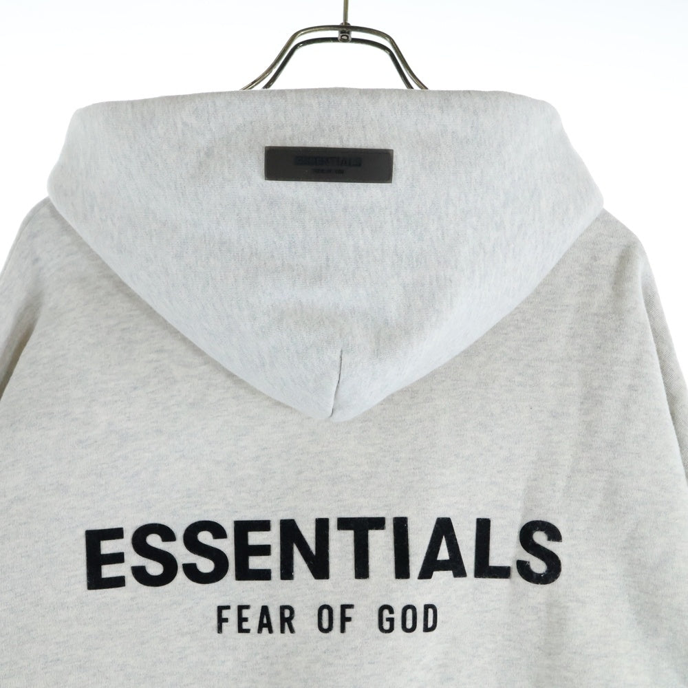 ESSENTIALS FEAR OF GOD(エッセンシャル フィアオブゴッド) フロッキー ロゴプリント プルオーバーパーカー フーディ グレー