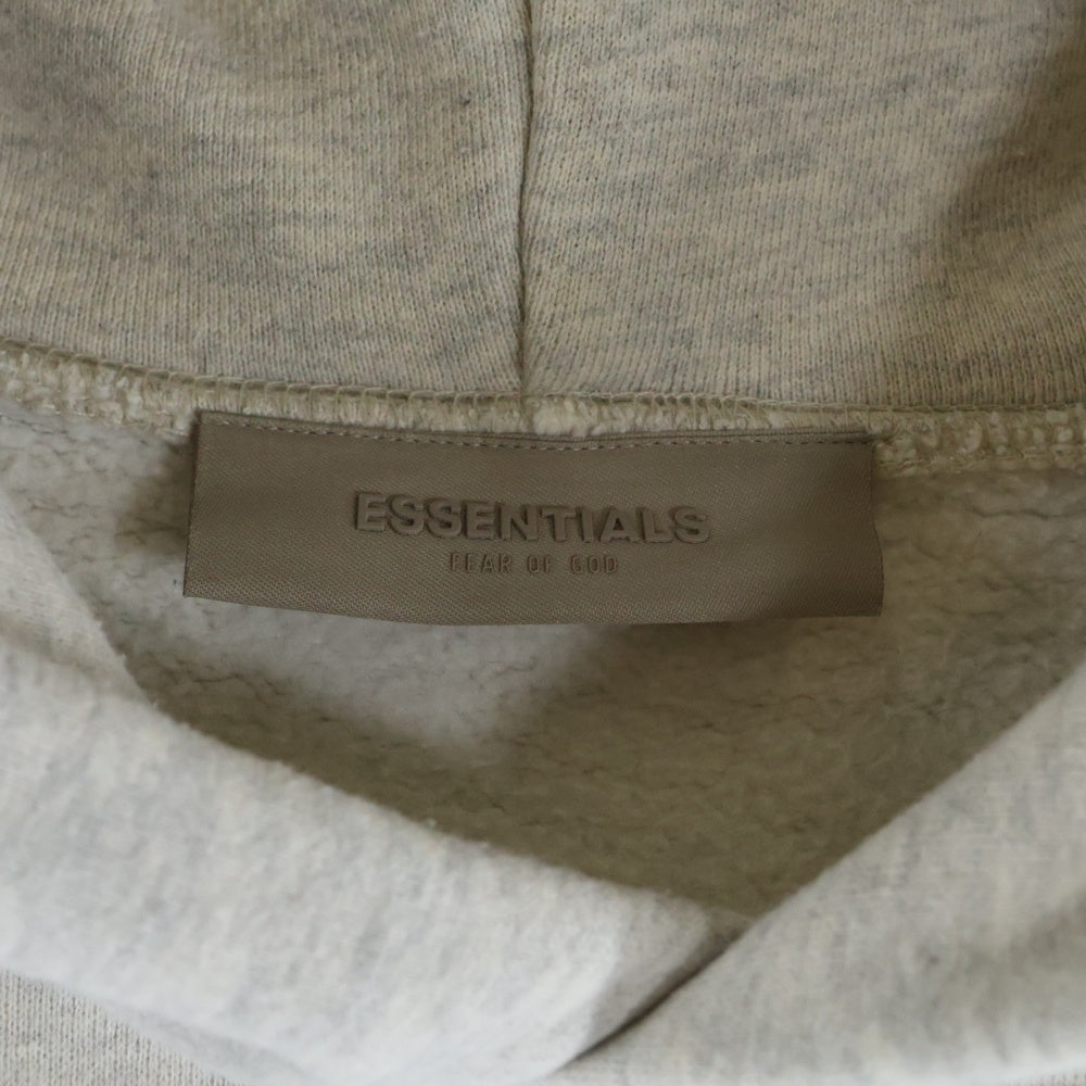 ESSENTIALS FEAR OF GOD(エッセンシャル フィアオブゴッド) フロッキー ロゴプリント プルオーバーパーカー フーディ グレー