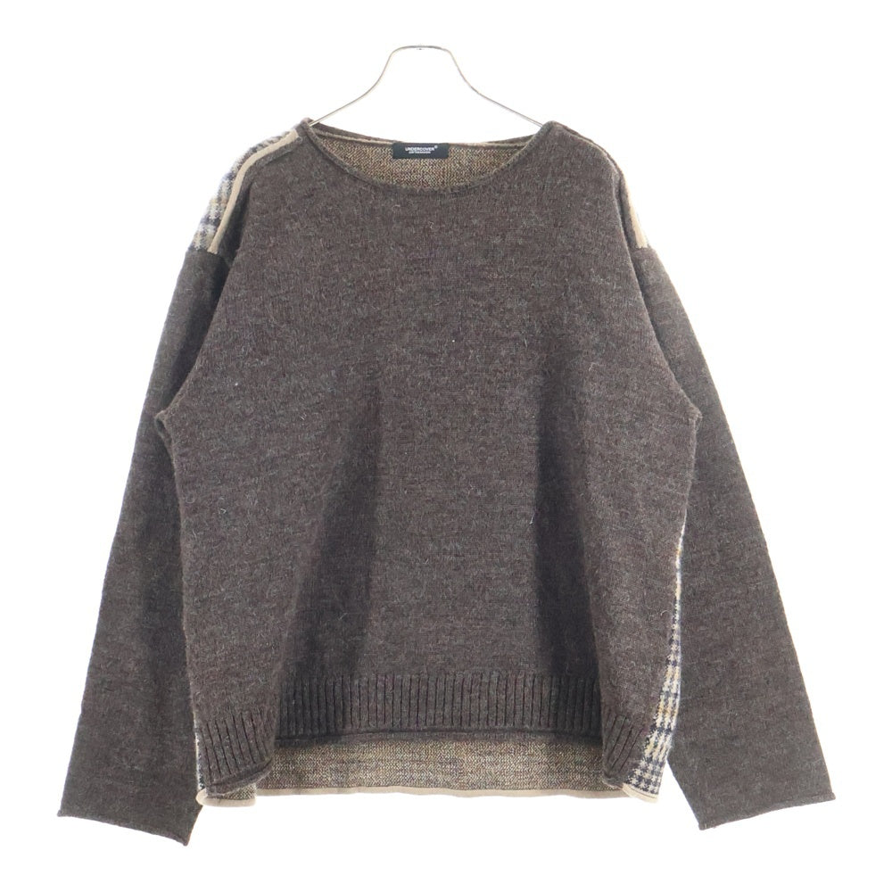 UNDERCOVER(アンダーカバー) タータンチェックウールニット クルーネックニット ブラウン UC2E4906