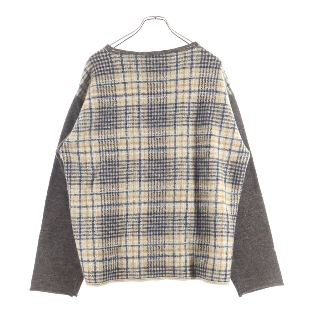 UNDERCOVER(アンダーカバー) タータンチェックウールニット クルーネックニット ブラウン UC2E4906
