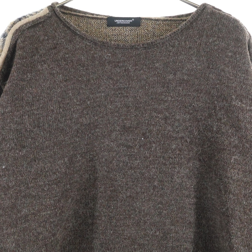 UNDERCOVER(アンダーカバー) タータンチェックウールニット クルーネックニット ブラウン UC2E4906