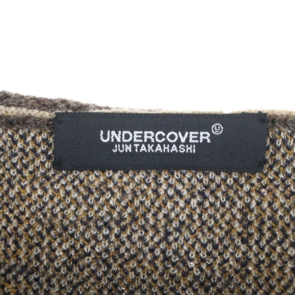 UNDERCOVER(アンダーカバー) タータンチェックウールニット クルーネックニット ブラウン UC2E4906