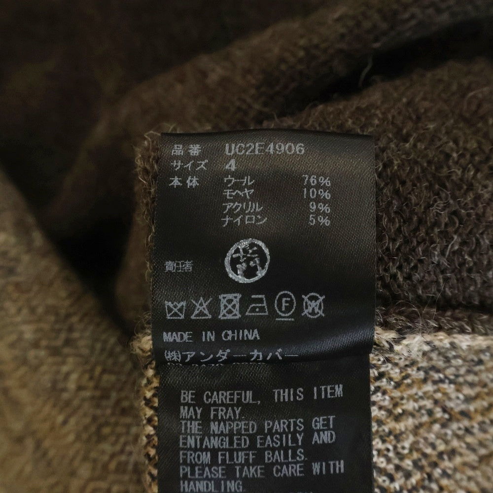 UNDERCOVER(アンダーカバー) タータンチェックウールニット クルーネックニット ブラウン UC2E4906