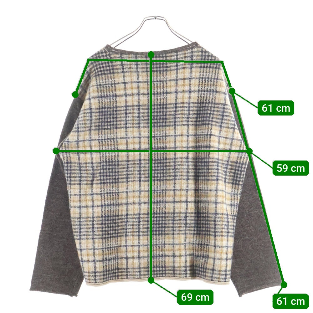 UNDERCOVER(アンダーカバー) タータンチェックウールニット クルーネックニット ブラウン UC2E4906