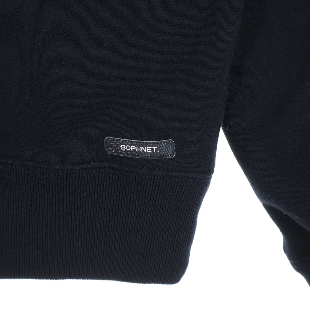 SOPHNET.(ソフネット) フードプリント プルオーバーパーカー ブラック S0PH-242055