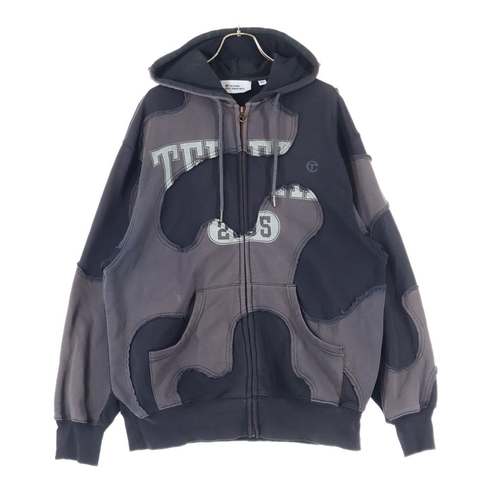 TELFAR(テルファー) Camo Hoodie カモフラージュパーカー ジップパーカー ブラック