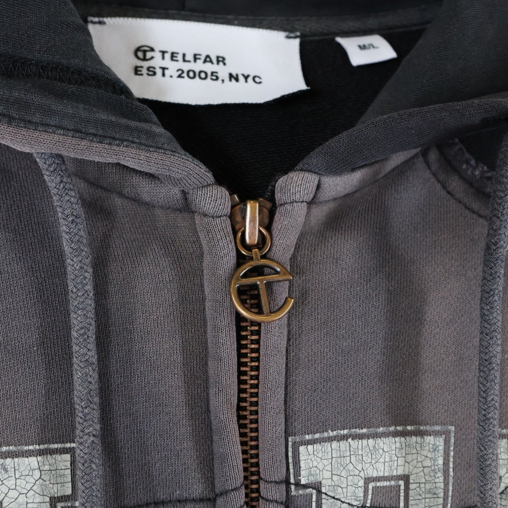 TELFAR(テルファー) Camo Hoodie カモフラージュパーカー ジップパーカー ブラック