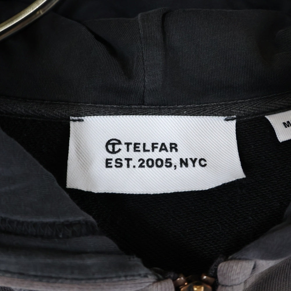 TELFAR(テルファー) Camo Hoodie カモフラージュパーカー ジップパーカー ブラック