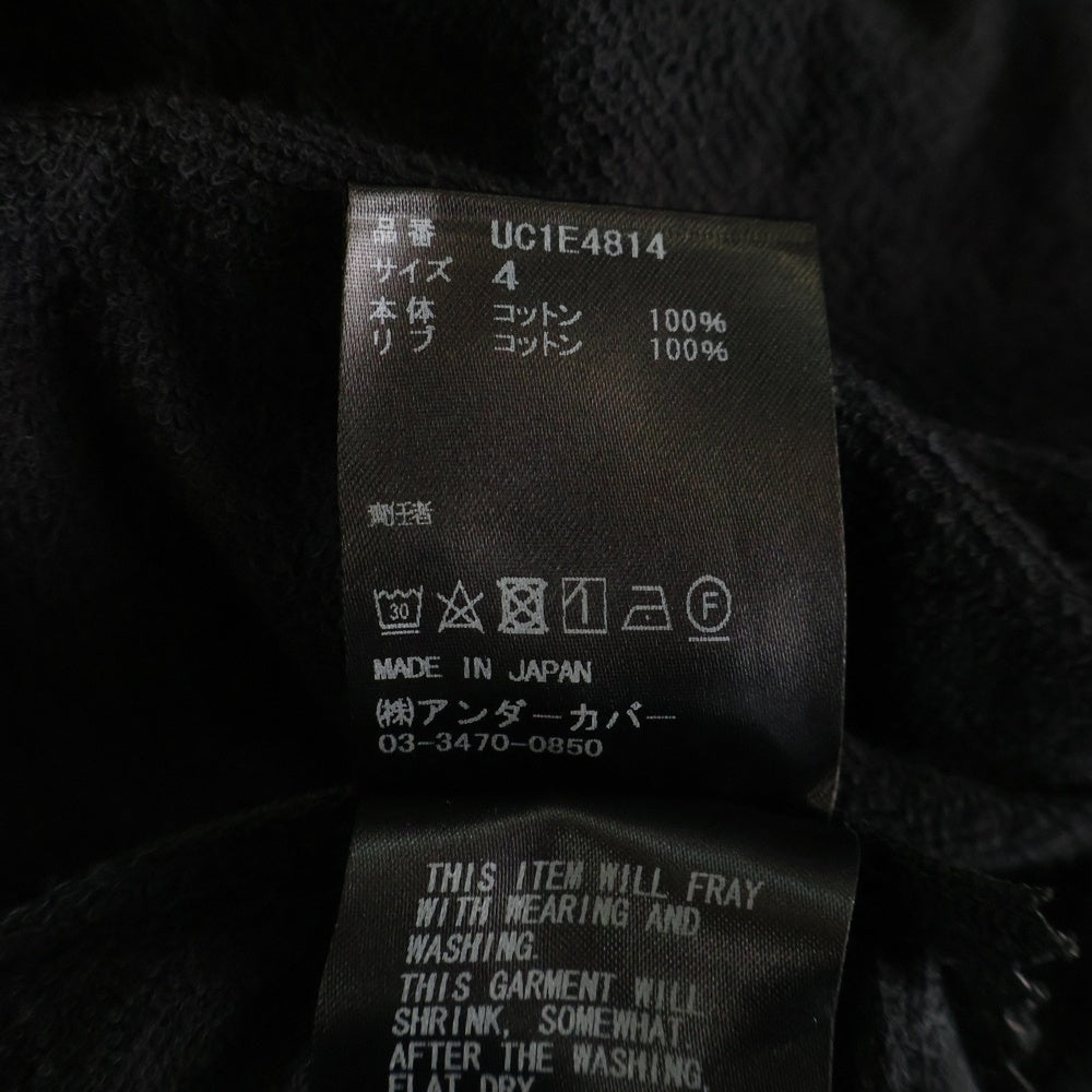 UNDERCOVER(アンダーカバー) 25SS ジップデザインクルーネック半袖Tシャツ カットソー ブラック UC1E4814