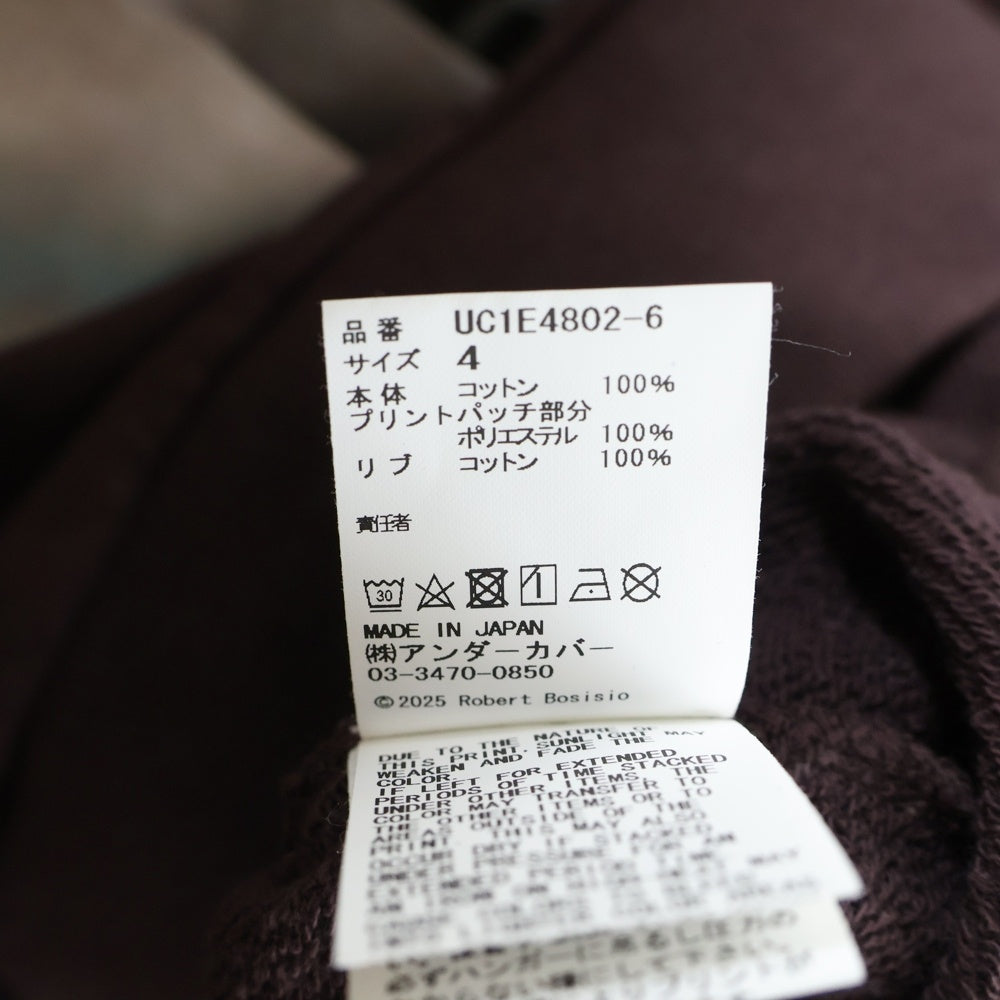 UNDERCOVER(アンダーカバー) グラフィッククルーネック スウェット 長袖ロングスリーブTシャツ バーガンディー UC1E4802-6