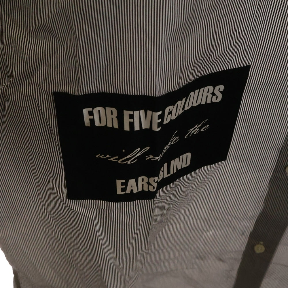 UNDERCOVER(アンダーカバー) 25SS ストライプランダムプリントパッチ半袖シャツ ブルー UP1E4407-2